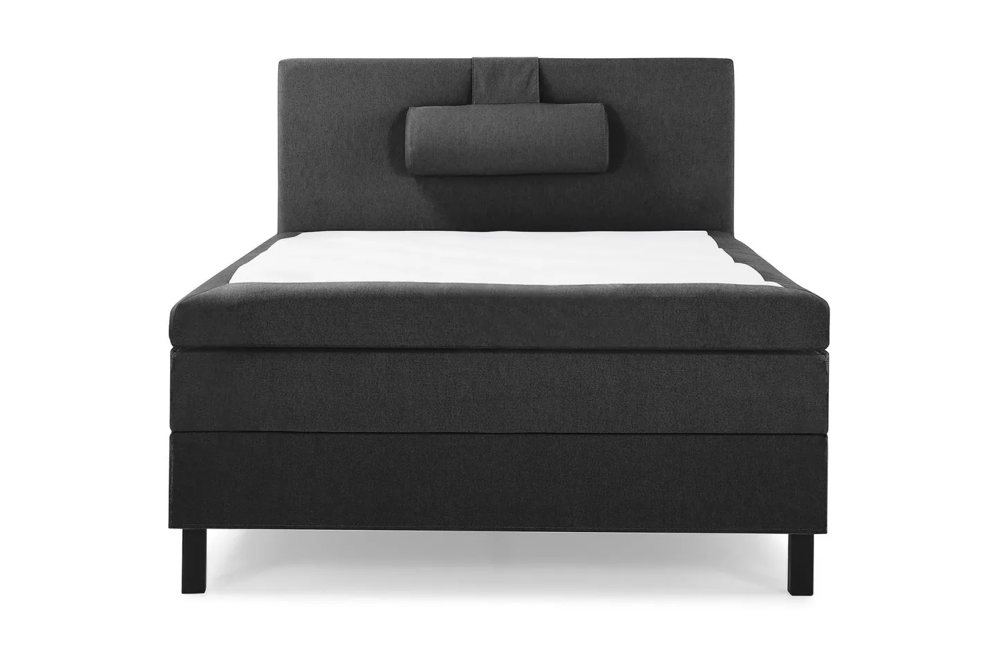 Lucky Komplett Sängpaket 120x200 Latex Slät Sänggavel Na - Nackkudde Stor Svart/Grå