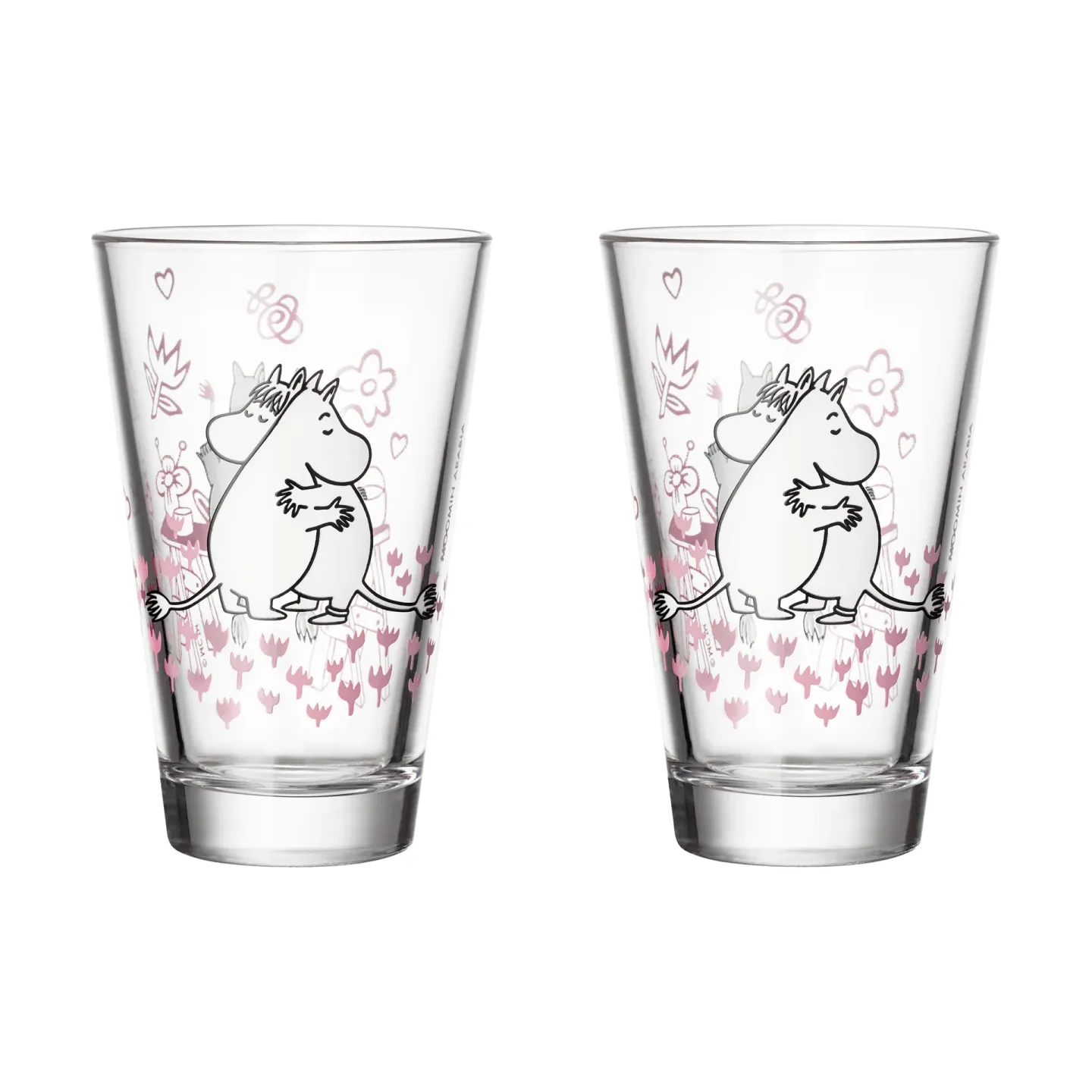 Moomin Arabia Liebe Mumin Glas 2er Pack Klar