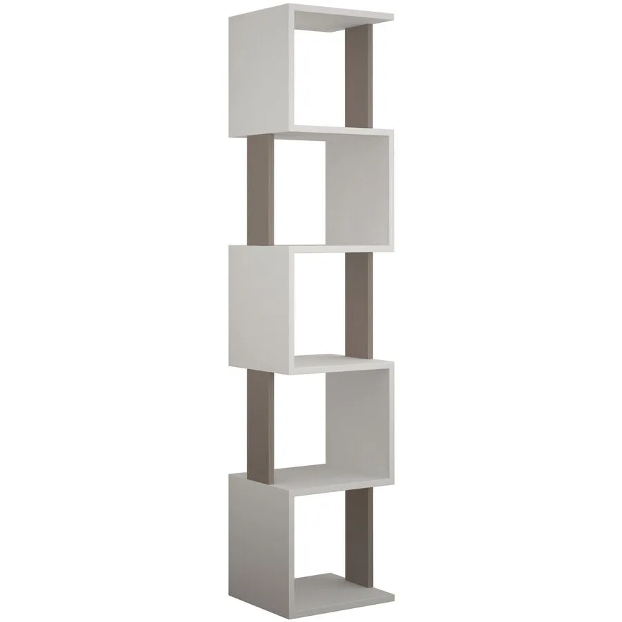 Bücherregal Yemek weiss Melaninbeschichtete Mischholz (Spanplatte) B 35 H 161 cm