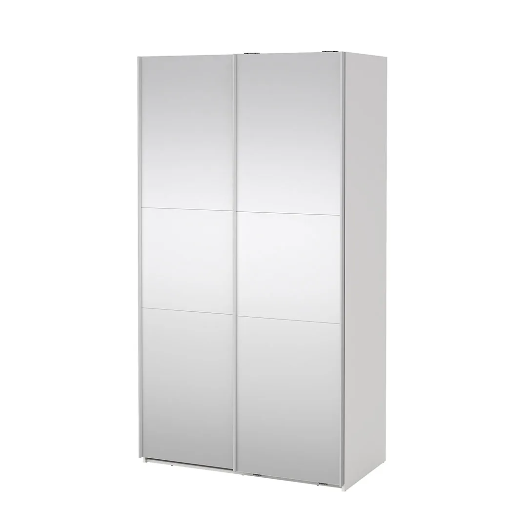Como Schiebetürenschrank 2 Türen mit Spiegel 120x220cm weiß.