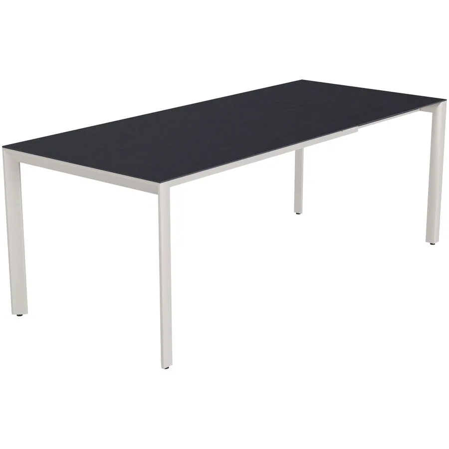 Gartentisch ausziehbar Tropea Greige matt / Sirius Mineralkeramik/Stahl pulverbeschichtet B 140 T 90 cm