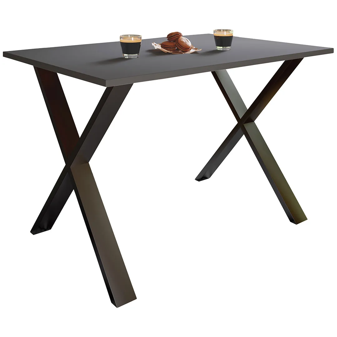 XonaX Esstisch 80x50 anthrazit, schwarz.