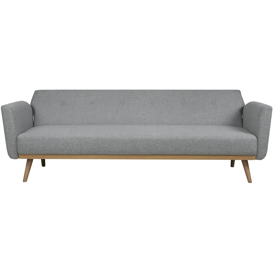 Sofa Calvin Hellgrau, Natur Stoff, Birke, Federn B 212 T 85 cm