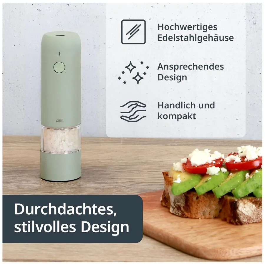 Gewürzmühle ADE Salbeigrün Edelstahl/Metall H 13.9 cm