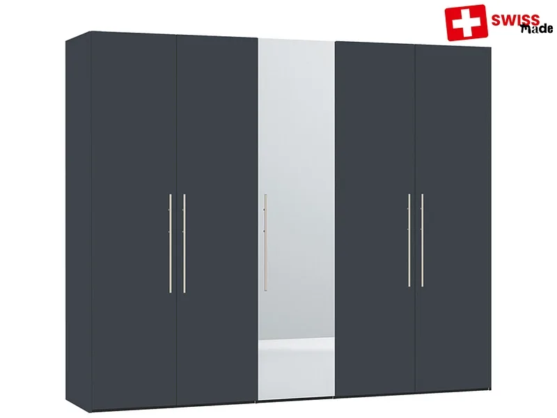 Drehtürenschrank GRANCHIA grau 5 Türen