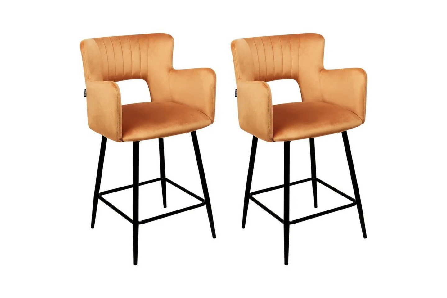 Barstol Sanilac set om 2 Orange-Svart - Orange-Svart