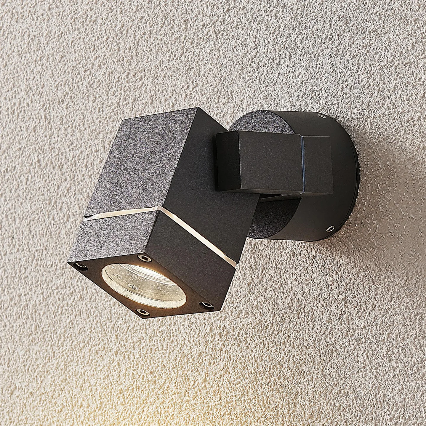 Kavuna Square Außenwandleuchte Dark Grey - Lucande - Balkon - Modern - Aluminium - Einflammig