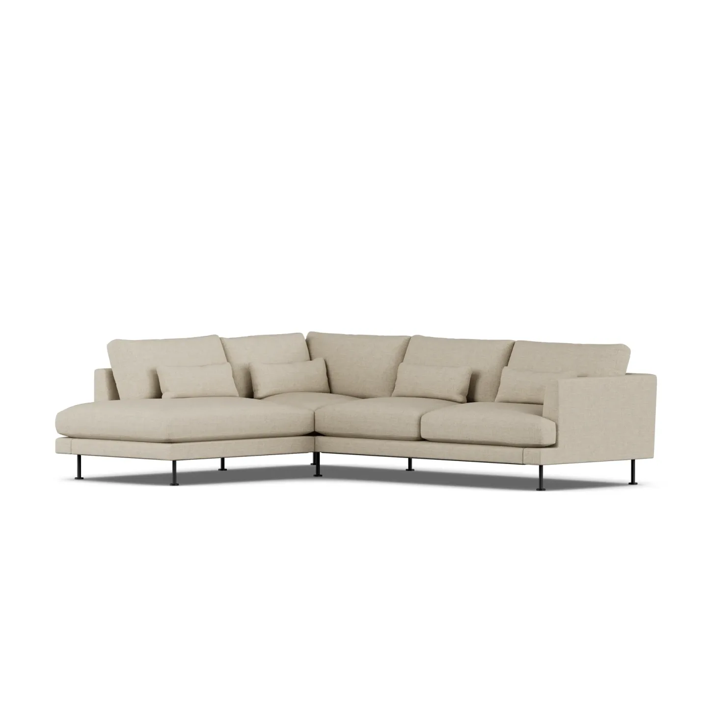 1898 Bredhult Sofa Bern Beige 0341-Schwarzer Stahl, 3-sitzig A2