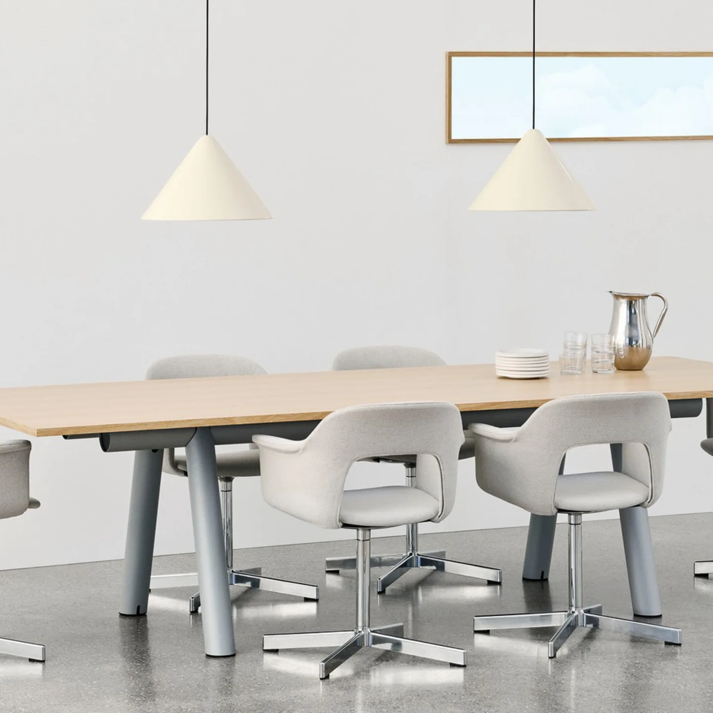 Compass pendellampe, hvid, Ø 43 cm, E27 – HAY - Stue - Design - Aluminium - Med én lyskilde