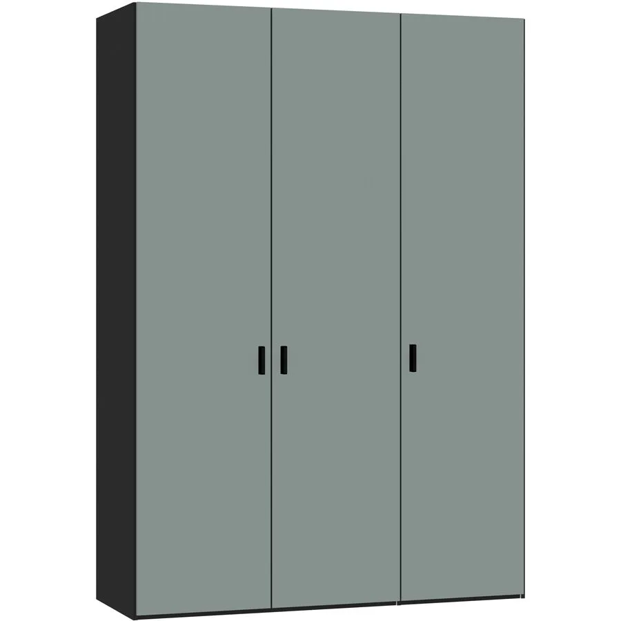 Kleiderschrank Arena Drehtüren Novaschwarz/Salbei Holzwerkstoff B 152 cm - Schweizer Möbelhersteller