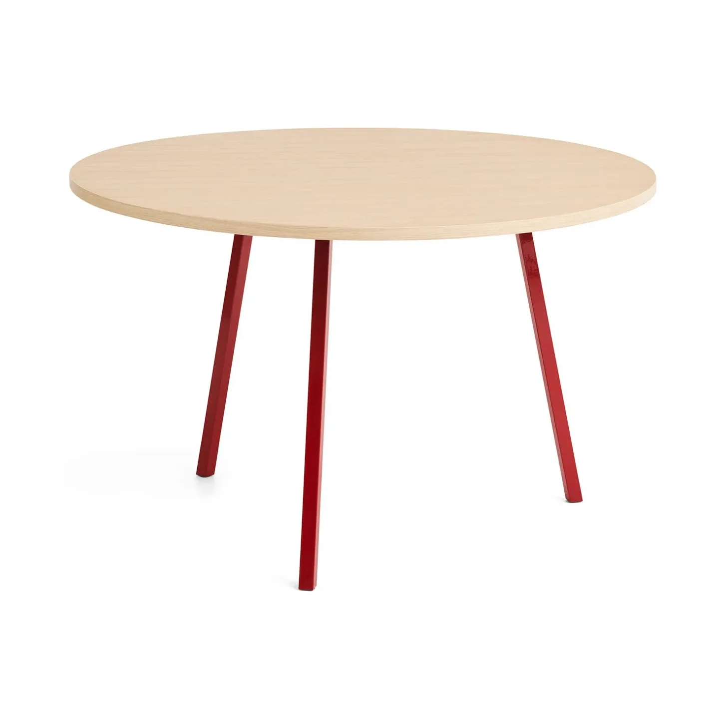 HAY Loop Stand matbord Ø120 cm Maroon red-clear lacq. oak
