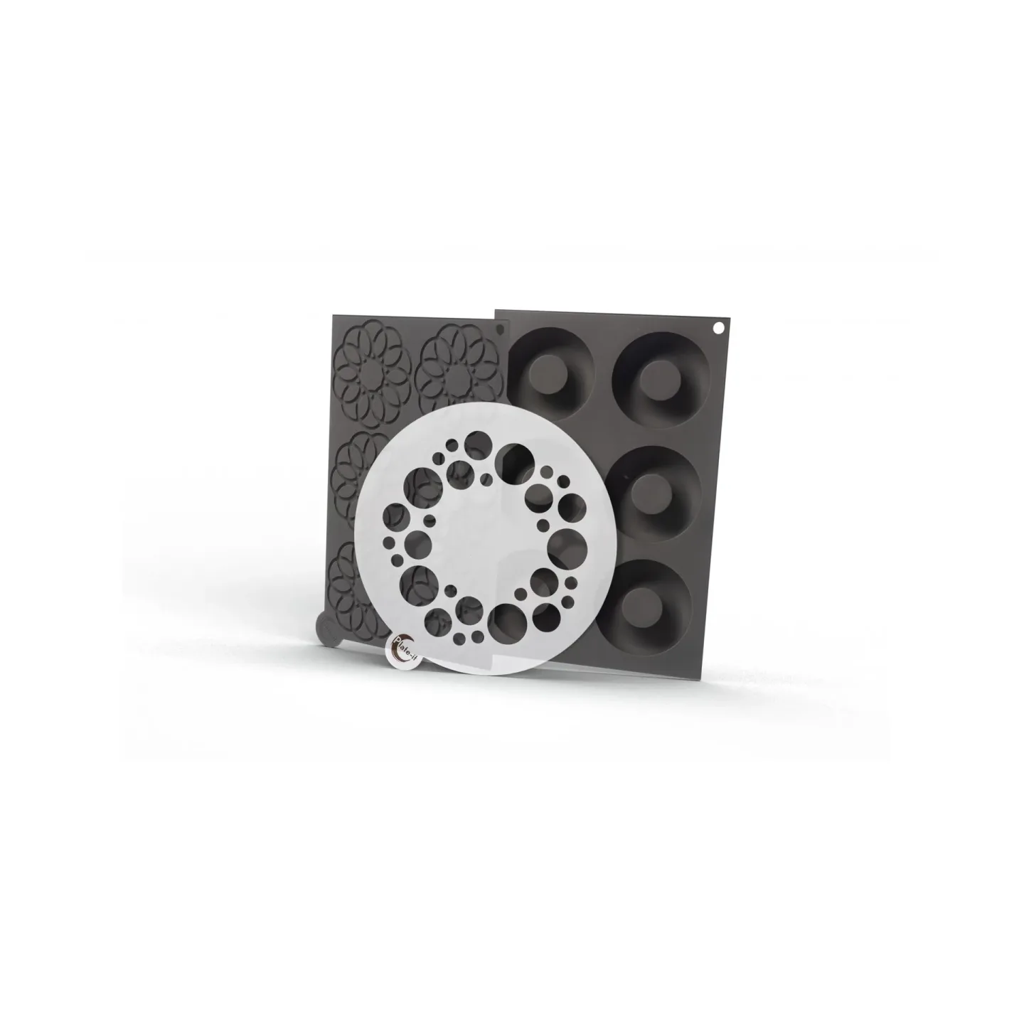 Plate It Plate-it inner circle Silikonform 3 Teile Grau