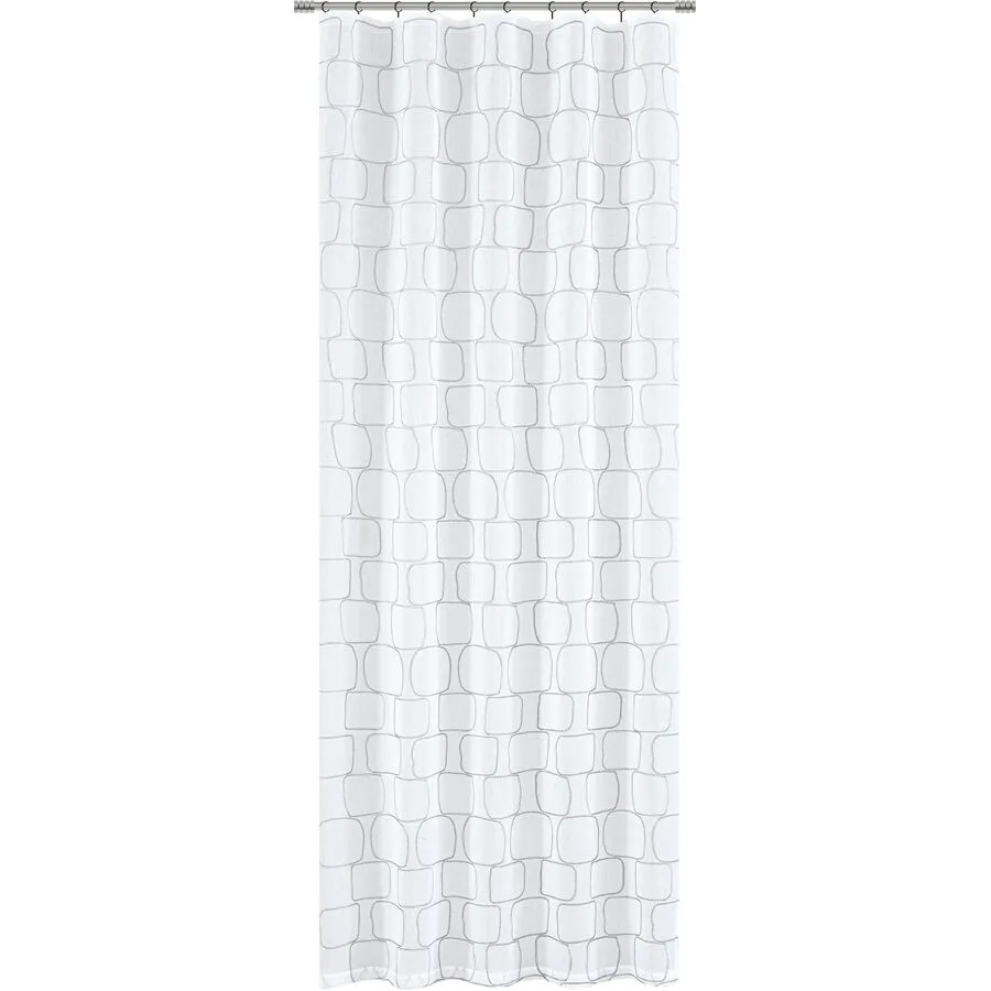 Vorhang Kim weiss/grau Polyester B 135 cm Transparent