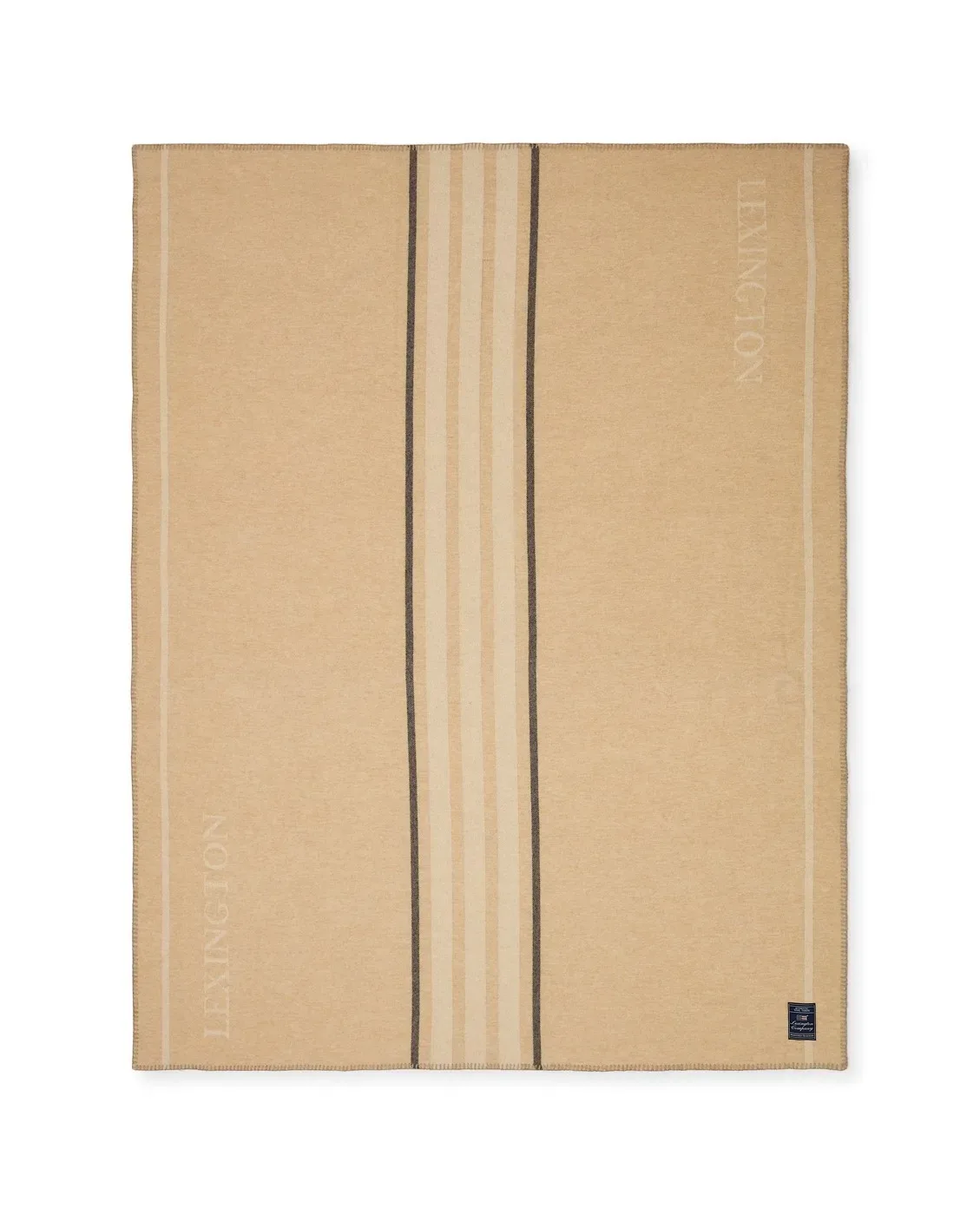 Lexington Gestreifte Decke Recycelte Wolle/Kaschmir Beige