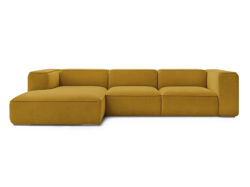 Ecksofa BOBOCHIC ZEPHYR Stoff mit Textur gelb
