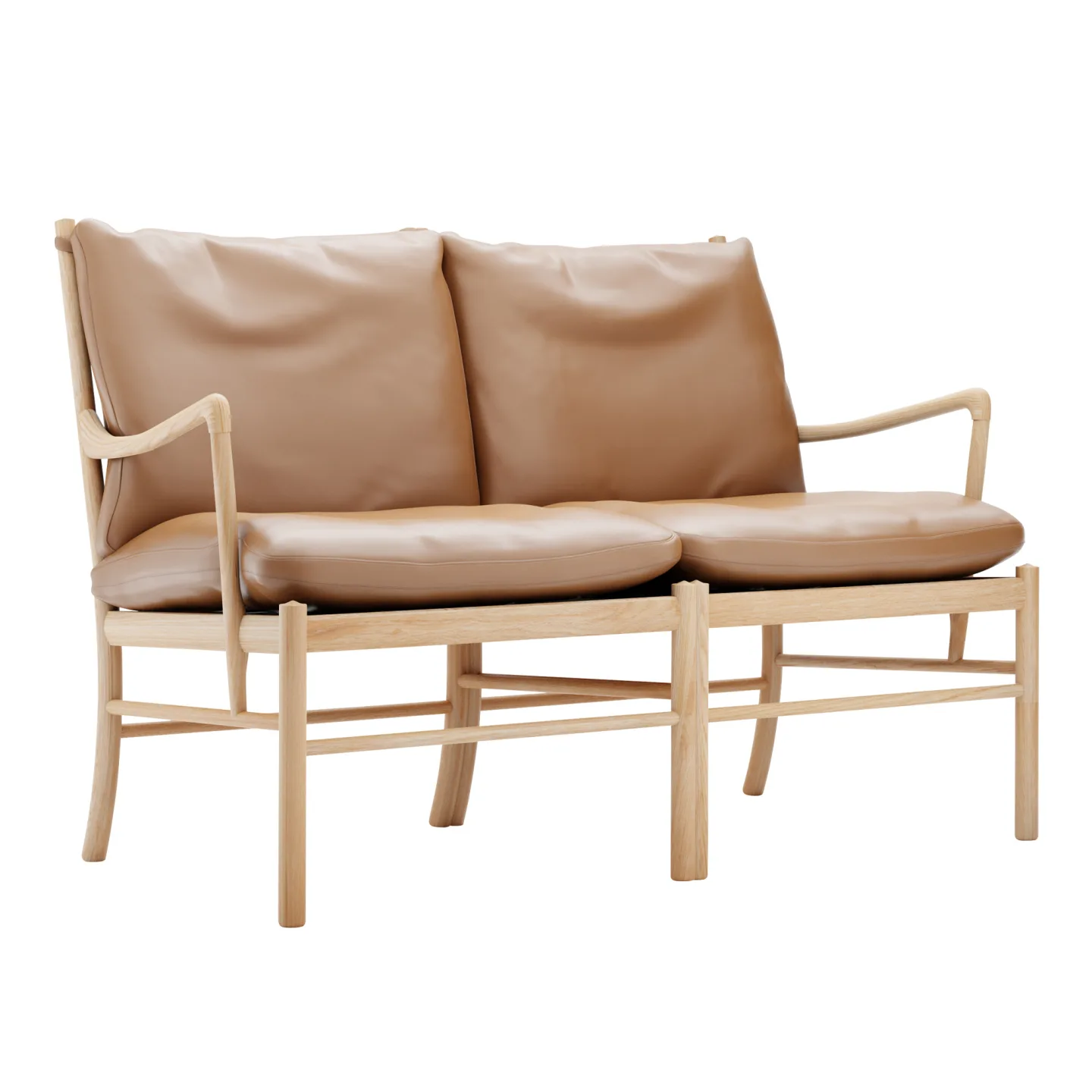 Carl Hansen - OW149-2 - Colonial Sofa, Oljad Ek, Lädergrupp B Thor - 307 - Soffor - Ole Wanscher - Brun