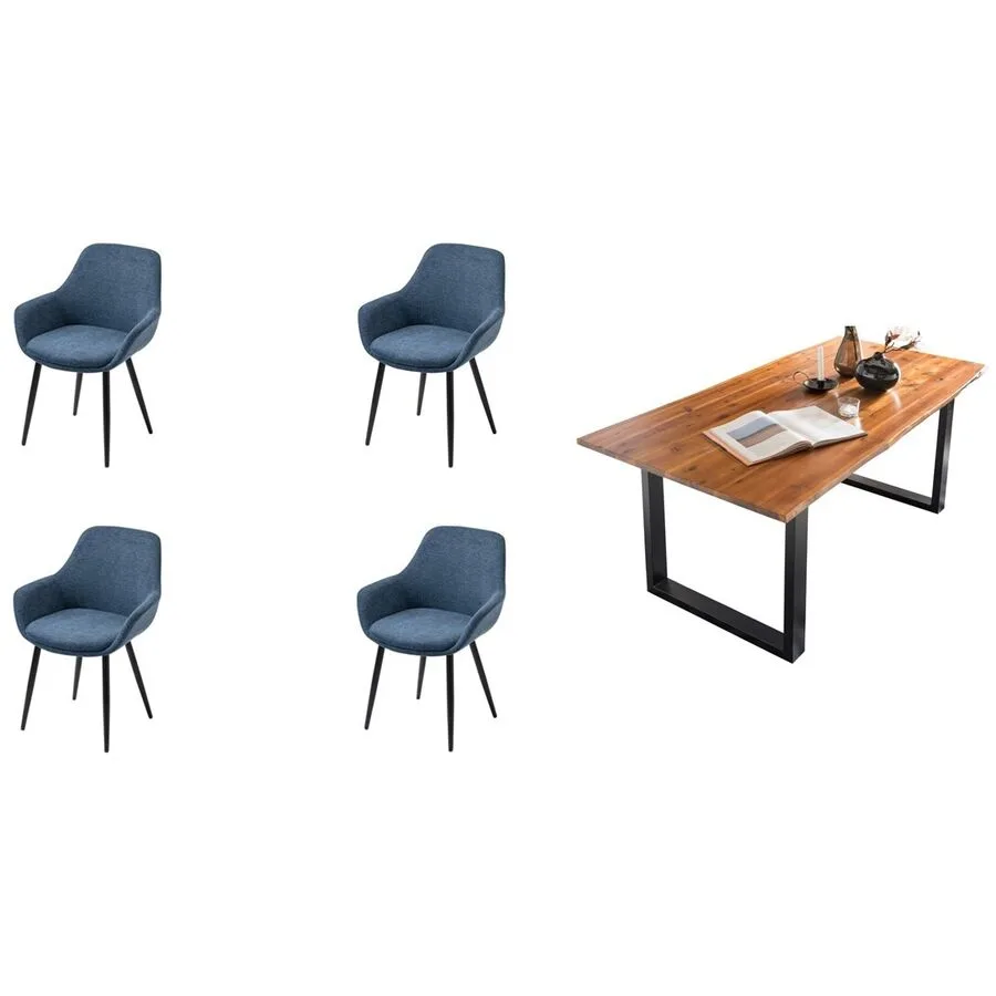Essgruppe Eats cognac Akazie/Strukturstoff B 160 T 85 cm 4