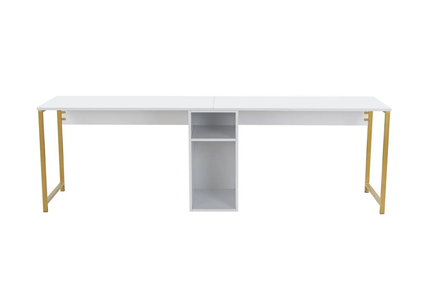 Hu Skrivbord 60x240 cm - Vit/Guld