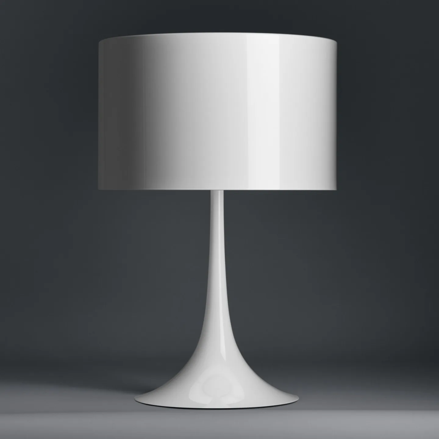 Spun Light Tischleuchte 1 Weiß - Flos - Wohnzimmer - Design - Metall - Mit Schirm