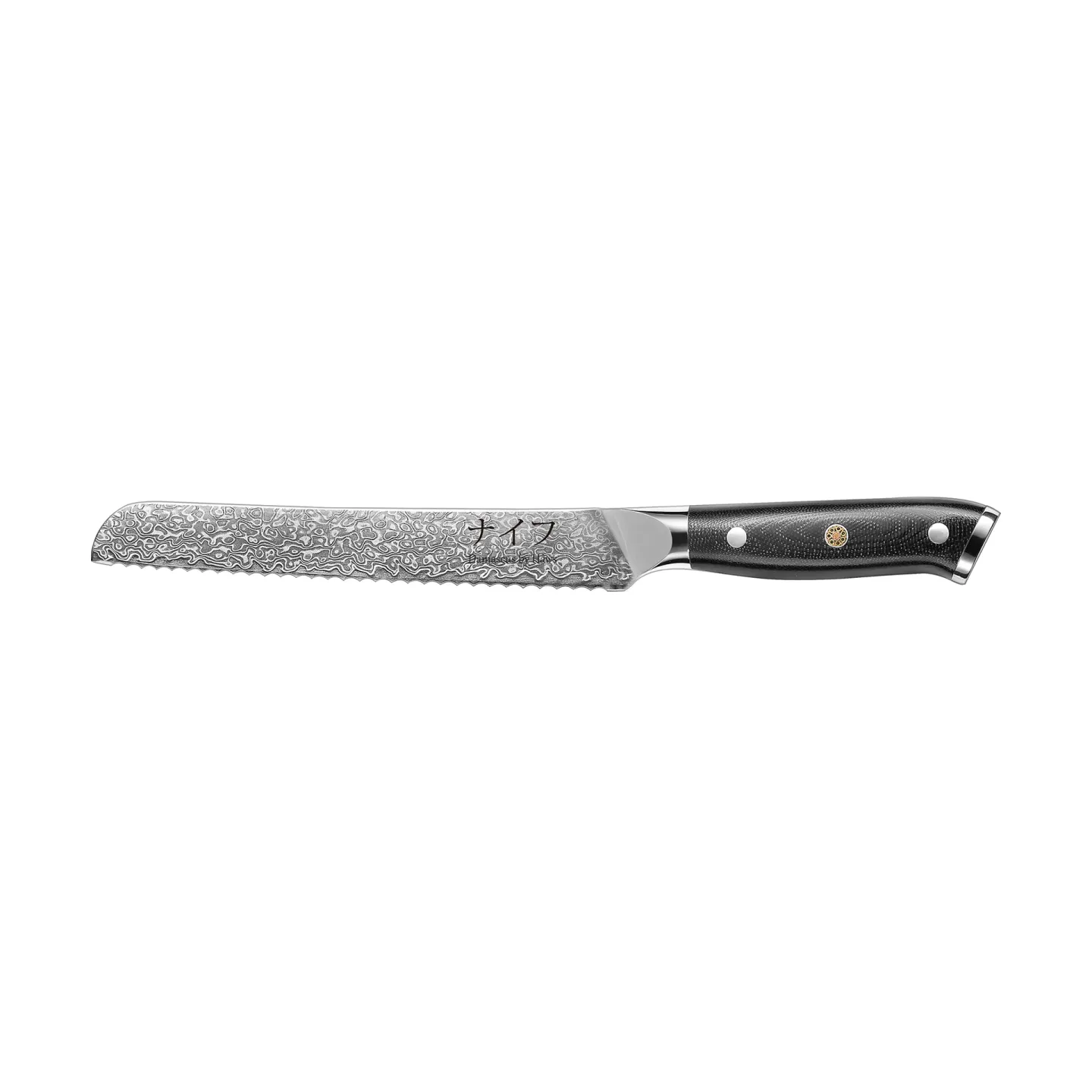 Hâws Damascus By Hâws Brotmesser 33 cm Schwarz-rostfreier Stahl