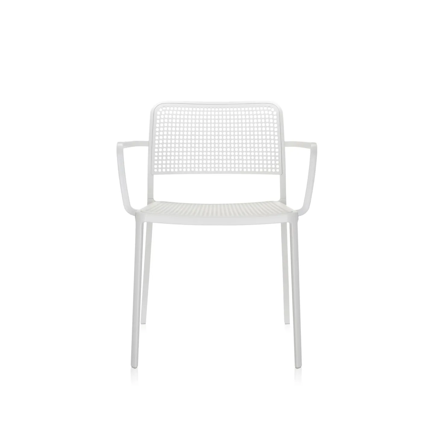 Kartell - Audrey Chair 5876, White/White, Armrest - Matstolar - Piero Lissoni - Vit - Metall/Syntetiskt
