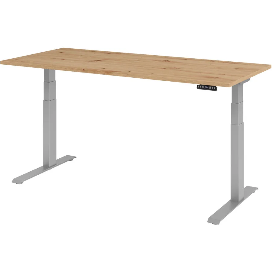 Schreibtisch Office Asteiche Holzwerkstoff Höhenverstellbar B 180 T 80 cm