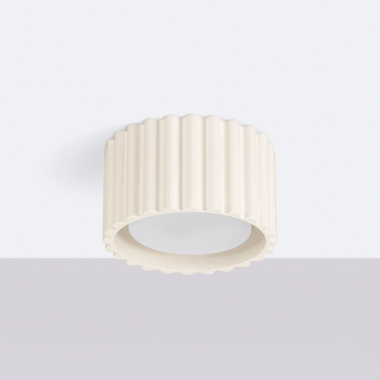 RIBLA Deckenleuchte, beige, Ø 10 cm, Metall, GX53 - SOLLUX SOLLUX LIGHTING - Wohnzimmer - Aluminium - Einflammig