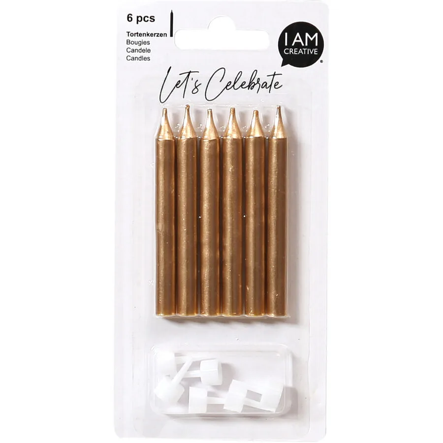 Tortendekoration I am creative Gold Wachs 16.5 cm