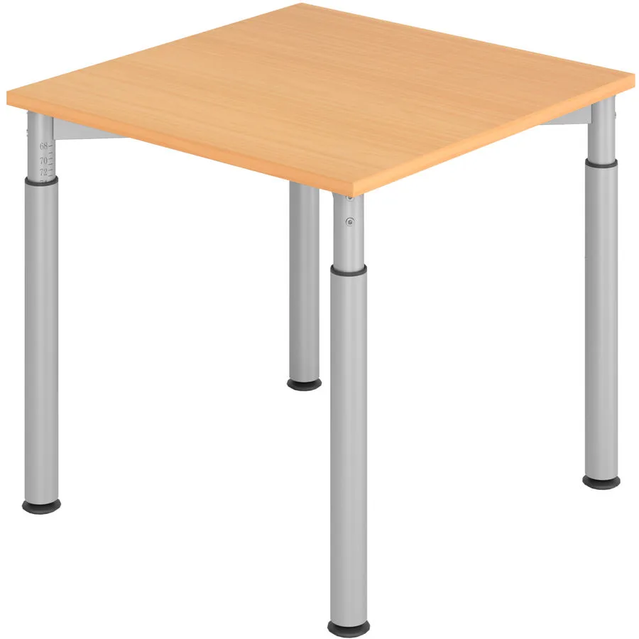 Schreibtisch Office buche Holzwerkstoff Höhenverstellbar B 80 T 80 cm
