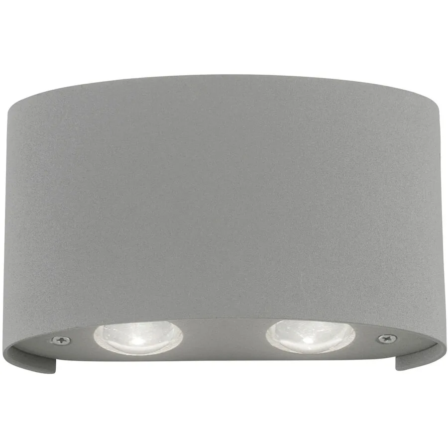Wandlampe Carlo Silber Aluminium 3.7 cm 8 cm - LED - Lichtfarbe: Warmweiss- LED Energiesparlampe