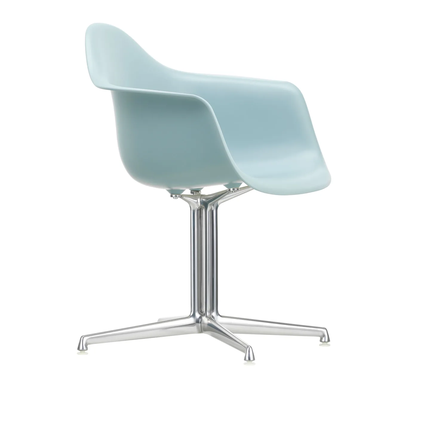 Vitra - Eames Plastic Armchair DAL 23 Ice Grey Aluminium Polished - Kontorsstolar - Charles & Ray Eames - Grå - Metall/Plast