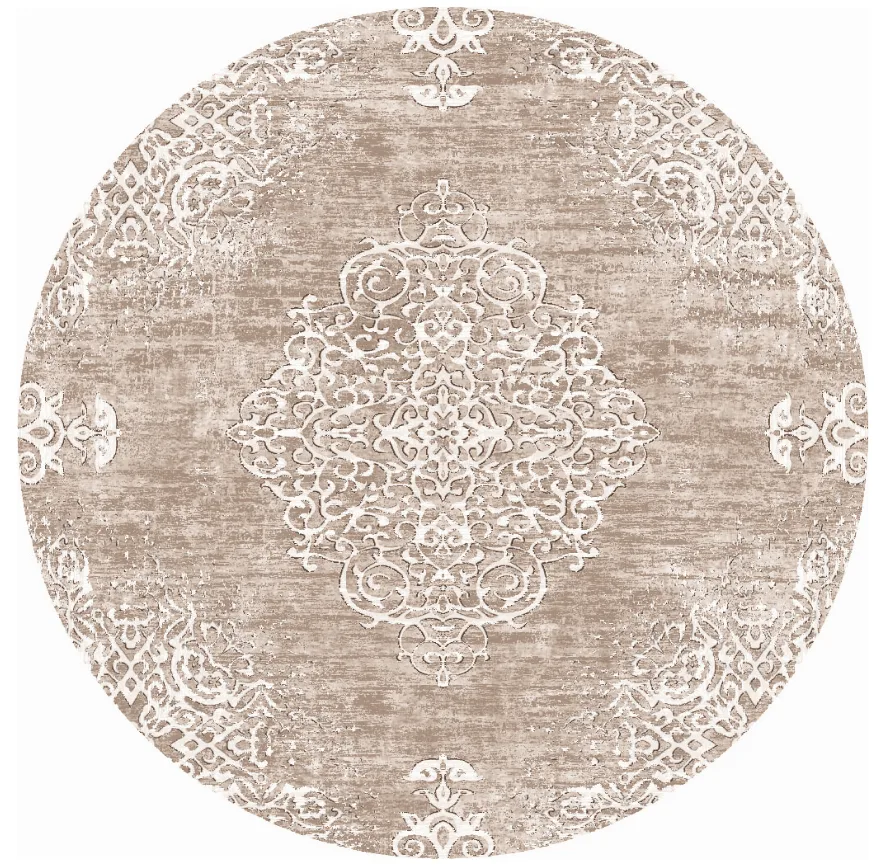 Rundt teppe - Milazzo (beige) (Størrelse: Ø 200 cm)