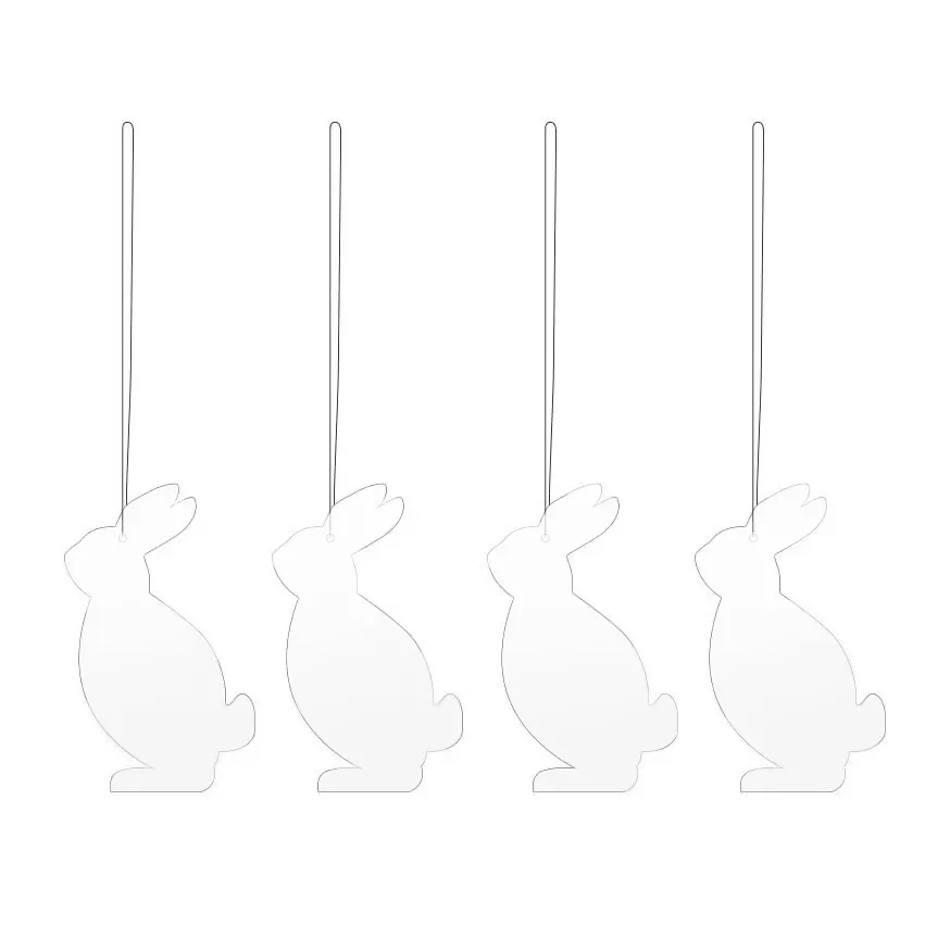 Cooee Design Easter Deco Hase Osteranhänger 4er Pack White