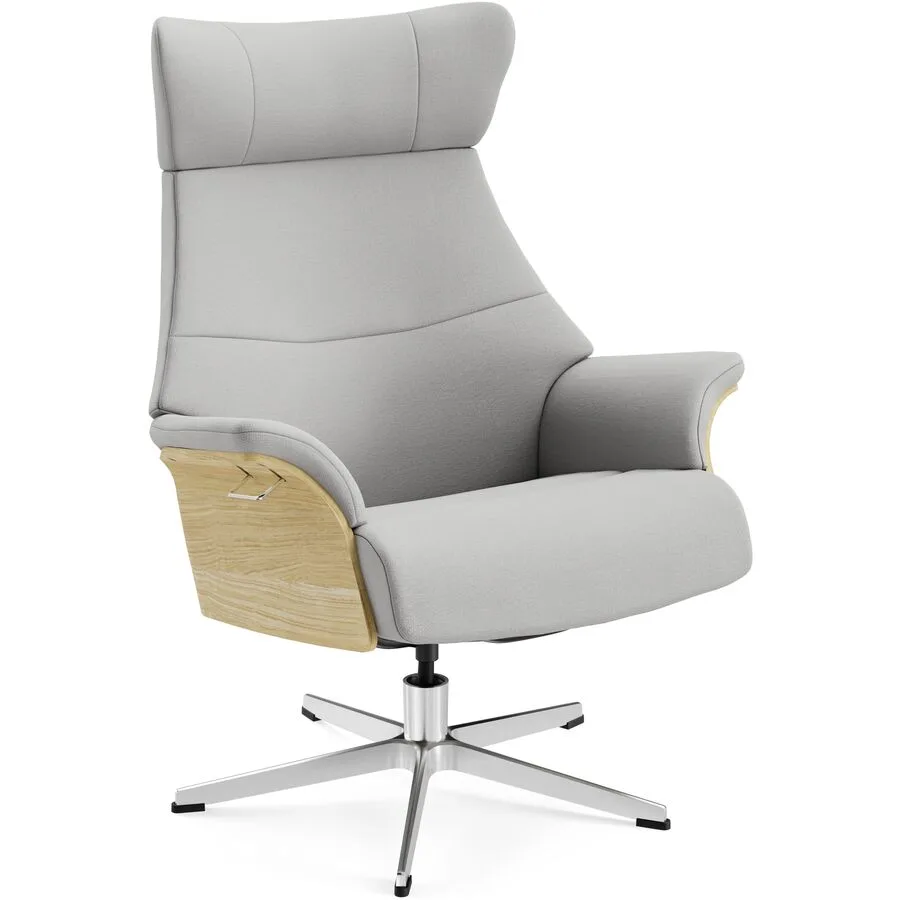 Conform Sessel Airness Grau/Beige/Silber Stoff/Holz/Aluminium 81 cm 163 cm - Farbe: 07 soft grey - Material: Stoff, Eiche, Aluminium - Möbel