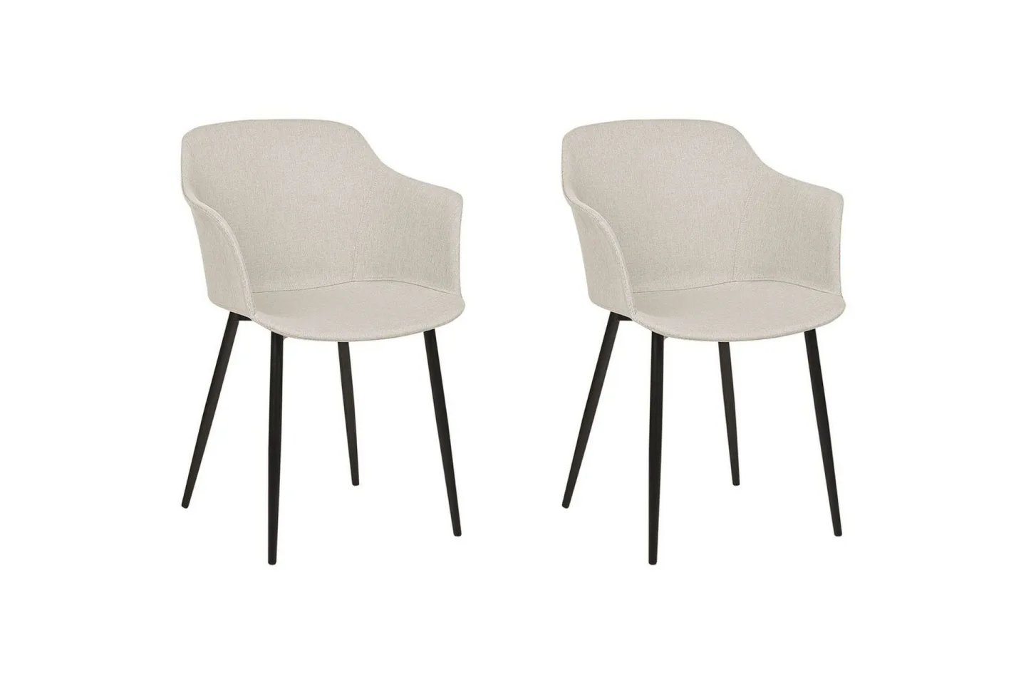 Set med 2 matstolar Elim - Beige, svart