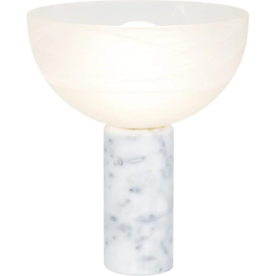 Tischlampe Neo Weiss Stein/Glas 28 cm 33 cm - Material: Marmor, glas