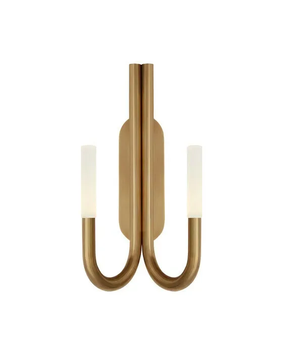 Rousseau Double Wall Sconce Antique-Burnished Brass