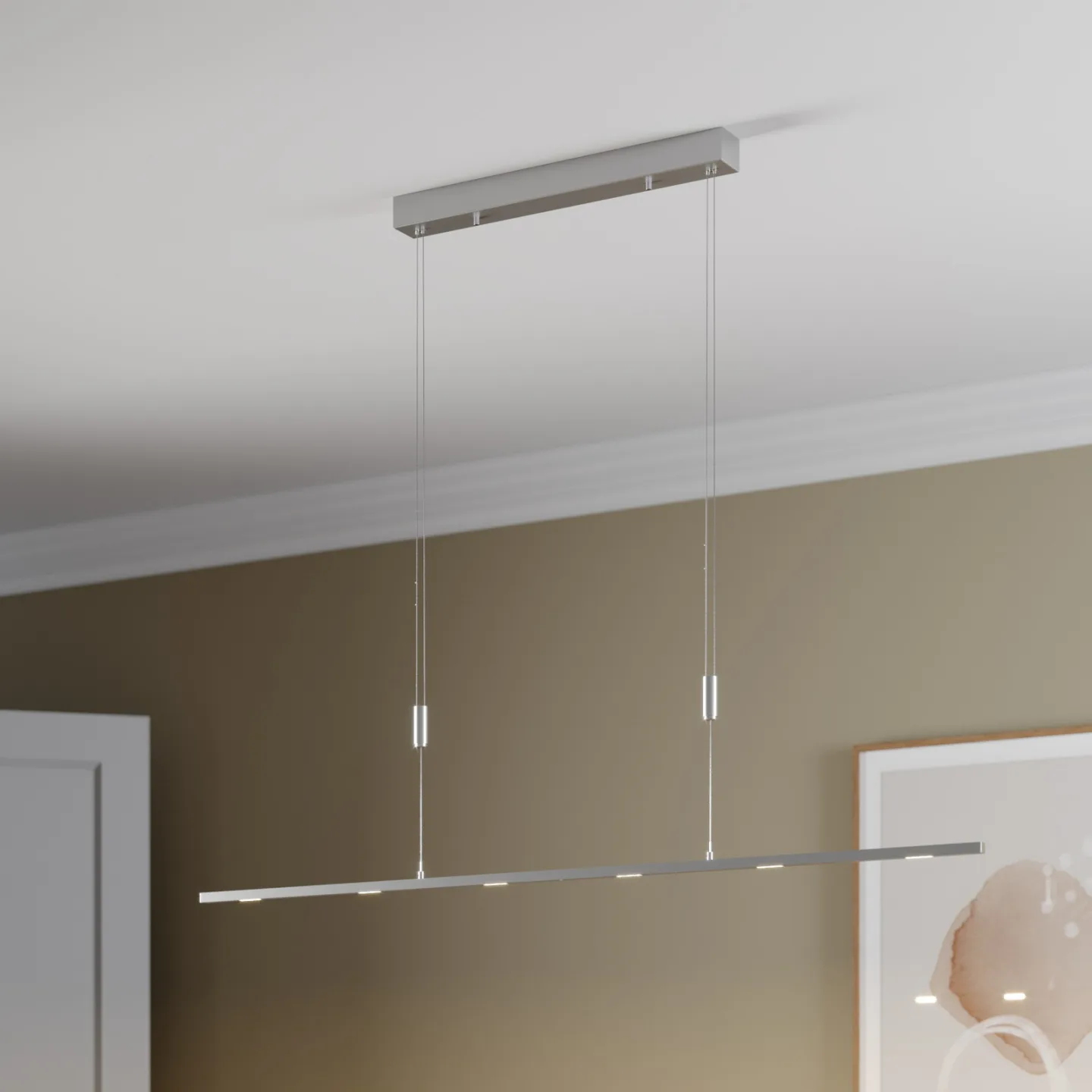 Arnik Pendel L140 Nickel - Lucande - Stue - Moderne - Metal - Med én lyskilde