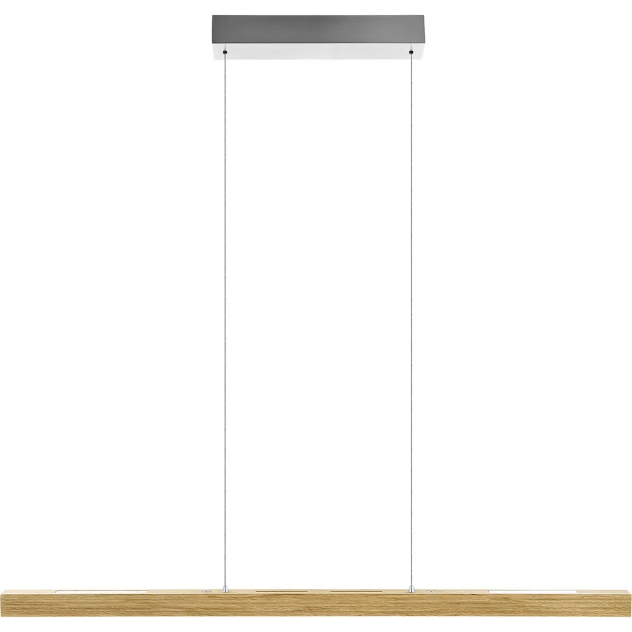HERZBLUT Pendellampe Hermann Braun/Silber Holz/Metall 100 cm 160 cm - Farbe: Silber/Braun - LED - Lichtfarbe: Extra warmweiss - Helles Neutralweiss -