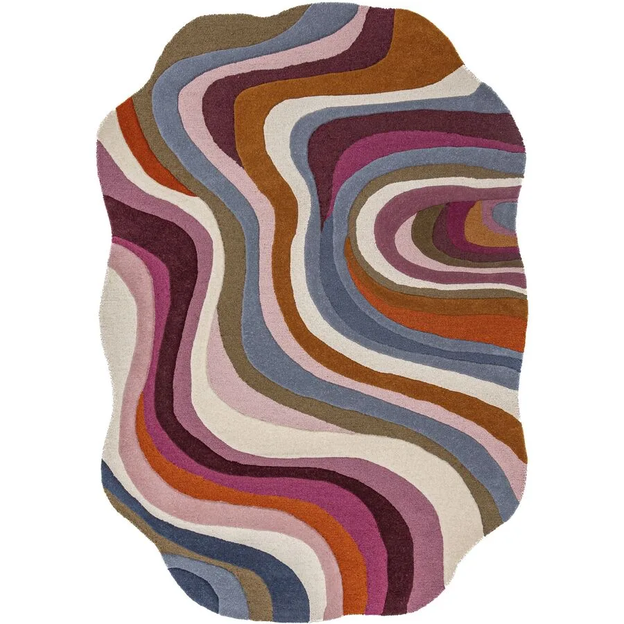 Teppich Elrosa Mehrfarbig Turbulenzen 100% Wolle 140 x 200 cm