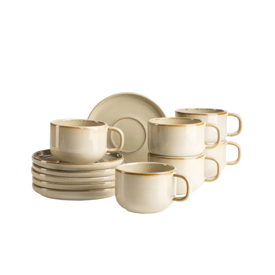 MÄSER Kaffeetassen-Set Cordelia Beige Steinzeug