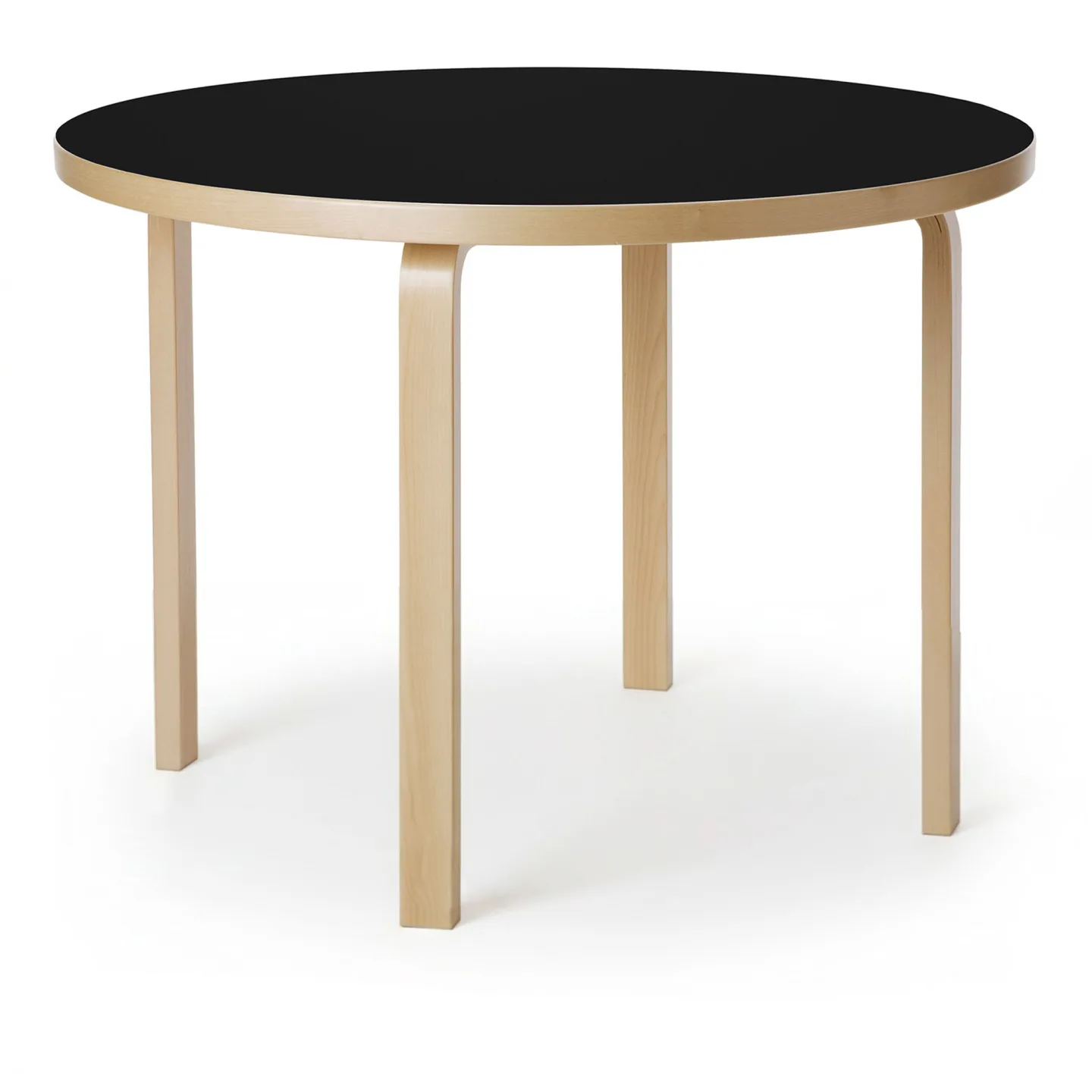 Artek - Aalto Table 90A - Black Linoleum/Clear Lacquered - Matbord - Alvar Aalto - Svart - Trä/Plast