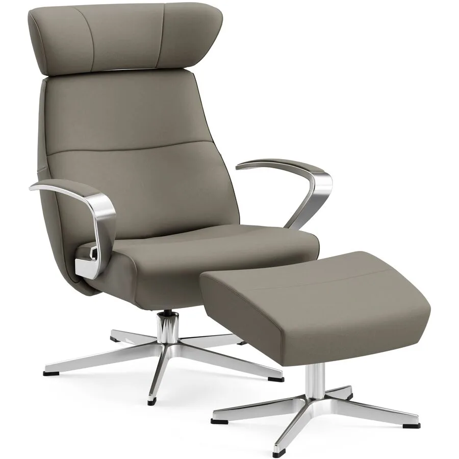 Conform Sessel Enno Grau, Silber Leder, Aluminium B 81 T 163 H 99 cm - Möbel Konfigurator: Traummöbel individuell zusammenstellen