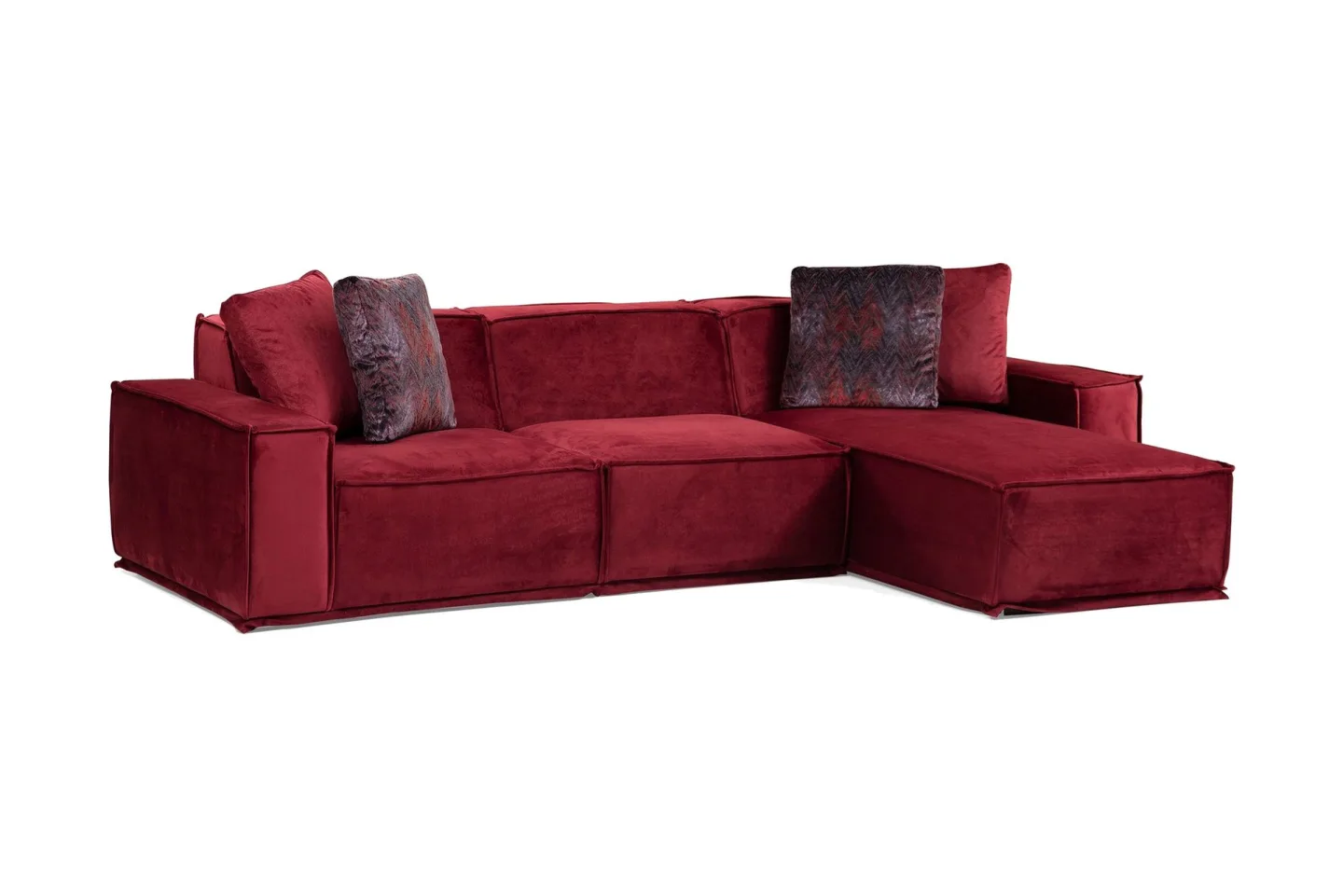 Nightcap Soffa m. Divan 4-sits - Burgundy