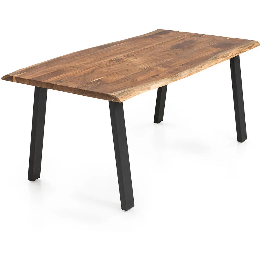 Tisch Gerardo natur/schwarz Akazie Massivholz B 180 T 90 cm