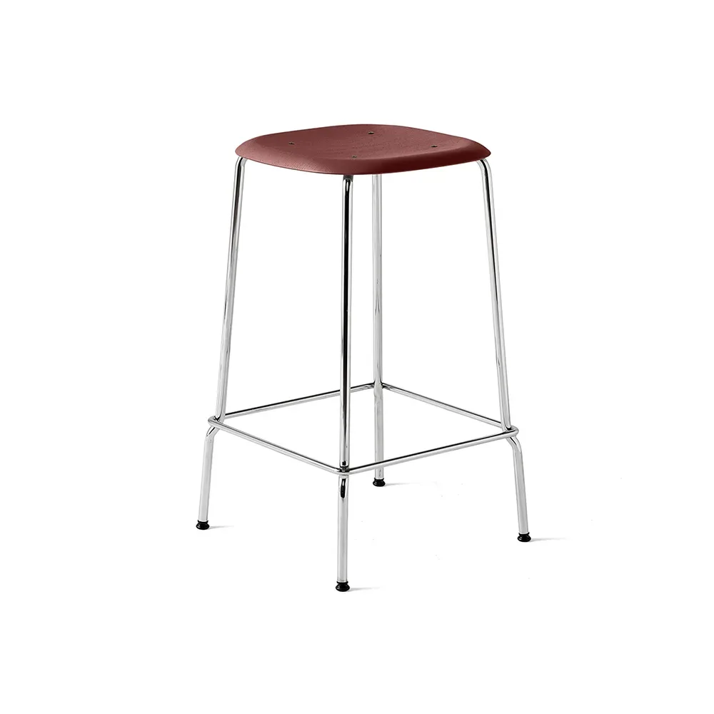 HAY Soft Edge 30 Low barpall Fall red, kromstativ
