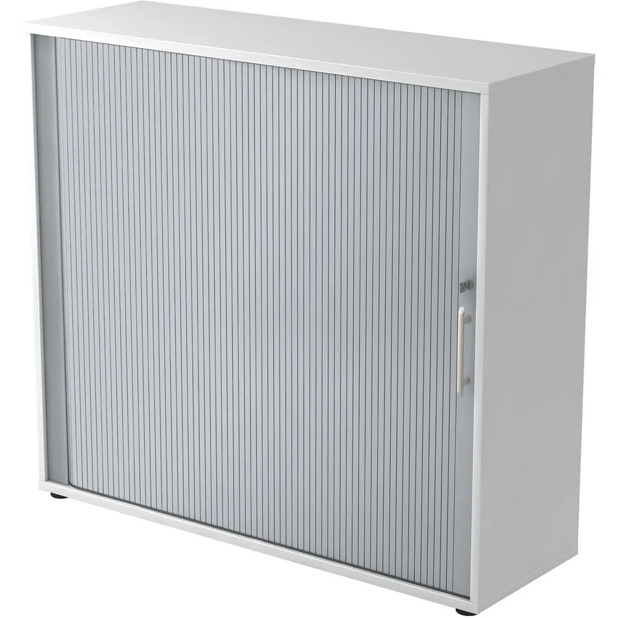 Aktenschrank Office weiss, alufarbig Holzwerkstoff, Alu Effekt B 120 H 110 cm