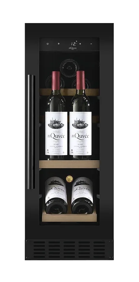 Weinkühlschrank einbau 30 cm breit - WineCave 700 30S Anthracite Black - schwarzer Weinkühlschrank - leiser Weinkühlschrank - B: 29,5 x H: 82/89 x T: 55,5 cm