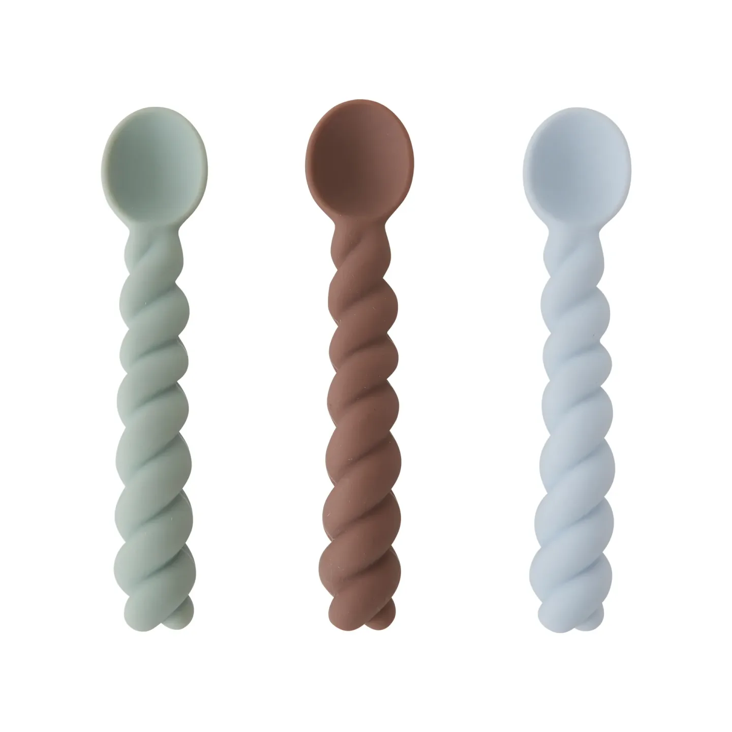 OYOY Mellow Löffel 3er Pack Dusty Blue-taupe-pale minzgrün