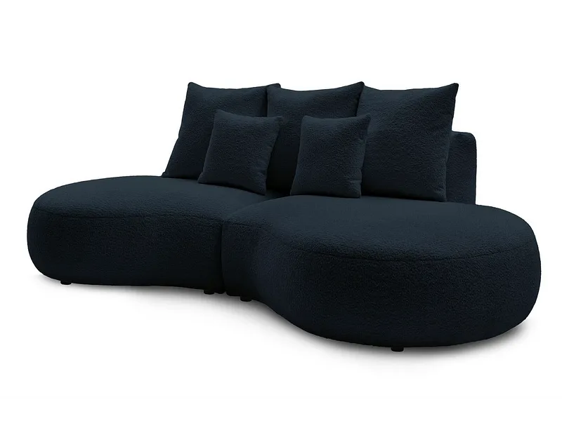 3er Sofa BOBOCHIC SAINT-GERMAIN Boucle-Stoff dunkelblau